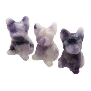 Lilac Jasper Dog No Hole, approx 20-30mm [GM17923]