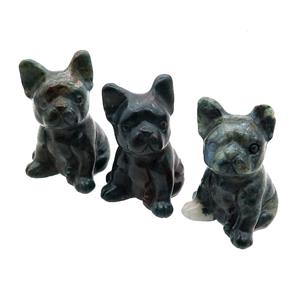Green Moss Agate Dog No Hole, approx 20-30mm [GM17925]