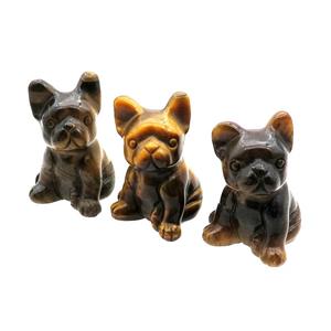 Yellow Tiger Eye Stone Dog No Hole, approx 20-30mm [GM17927]