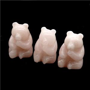 Pink Rose Quartz Bear No Hole, approx 17-30mm [GM17945]