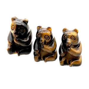 Tiger Eye Stone Bear No Hole, approx 17-30mm [GM17949]