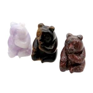 Mix Gemstone Bear No Hole, approx 17-30mm [GM17950]