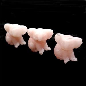 Pink Rose Quartz Koala No Hole, approx 25-30mm [GM17952]