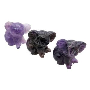 Purple Amethyst Koala No Hole, approx 25-30mm [GM17959]