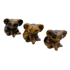 Tiger Eye Stone Koala No Hole, approx 25-30mm [GM17960]
