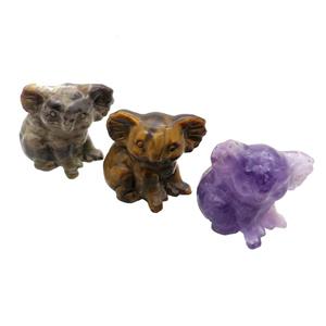 Mix Gemstone Koala No Hole, approx 25-30mm [GM17961]