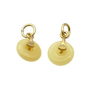 Yellow Jade Pendant Gold Plated Dye, approx 10mm [GM17988]