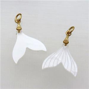 White Acrylic Mermaid Tail Pendant, approx 20mm [GM17991]