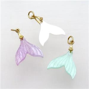 Acrylic Mermaid Tail Pendant Mixed Color, approx 20mm [GM17994]