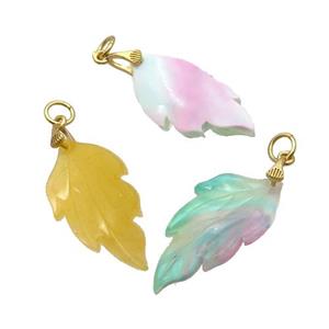 Acrylic Leaf Pendant Mixed Color, approx 16-30mm [GM17997]