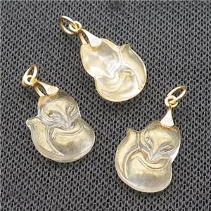 Yellow Acrylic Fox Pendant, approx 13-18mm [GM18003]