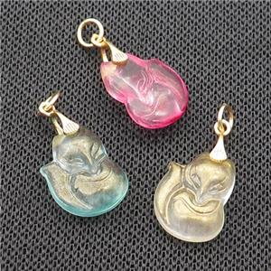 Acrylic Fox Pendant Mixed Color, approx 13-18mm [GM18007]