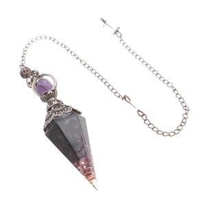 Garnet Chips Resin Pendulum Pendant Antique Red, approx 20-60mm, 6mm, 20cm chain [GM18048]