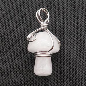 Clear Quartz Mushroom Pendant Wire Wrapped, approx 15-20mm [GM18285]