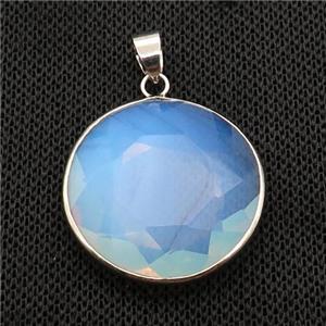 White Opalite Button Pendant, approx 25mm [GM18353]