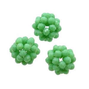 Green Crystal Glass Ball Cluster Beads, approx 4mm, 16mm dia [GM18536]