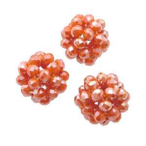 Orange Crystal Glass Ball Cluster Beads, approx 4mm, 16mm dia [GM18538]