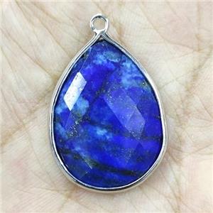 Blue Lapis Lazuli Teardrop Pendant Faceted, approx 18-25mm [GM18541]