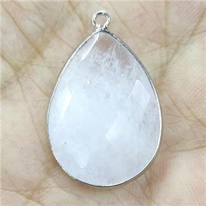 Clear Quartz Pendant Faceted Teardrop, approx 18-25mm [GM18542]