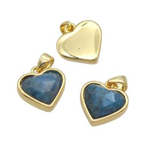 Blue Apatite Heart Pendant Gold Plated, approx 12mm [GM18555]