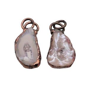 Agate Druzy Geode Slice Pendant Freeform Antique Red, approx 15-30mm [GM18645]