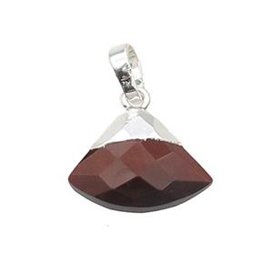 Red Tiger Eye Fan Pendant Silver Plated, approx 11-16mm [GM18673]