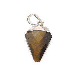 Tiger Eye Stone Arrowhead Pendant Silver Plated, approx 11-16mm [GM18684]