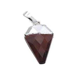 Red Tiger Eye Stone Arrowhead Pendant Silver Plated, approx 11-16mm [GM18685]