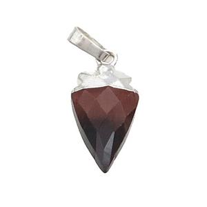 Red Tiger Eye Stone Arrowhead Pendant Silver Plated, approx 9-15mm [GM18695]