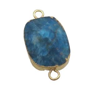 Blue Apatite Oval Connector Point Gold Plated, approx 18-25mm [GM18767]