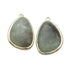 Labradorite Teardrop Pendant Gold Plated, approx 17-23mm [GM18785]