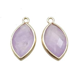 Natural Amethyst Pendant Lt.purple Faceted Horseeye Gold Plated, approx 11-18mm [GM18868]
