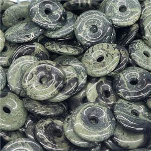 Natural Kambaba Jasper Donut Pendant Green, approx 30mm [GM18886]