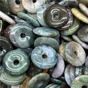 Natural Indian Agate Donut Pendant, approx 30mm [GM18889]