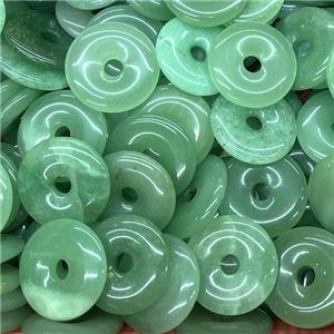 Natural Green Aventurine Donut Pendant, approx 30mm [GM18890]