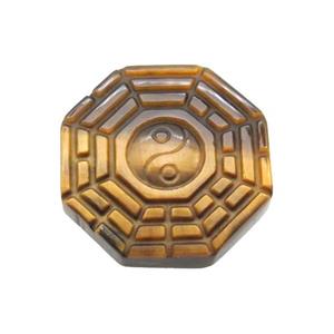 Natural Tiger Eye Stone Taichi Pendant Taiji, approx 30mm [GM18970]