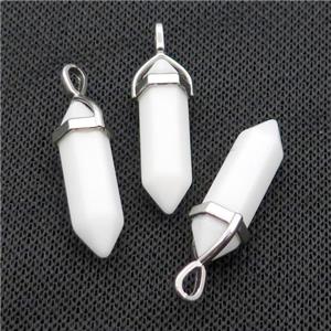 White Jasper Bullet Pendant, approx 8x30mm [GM18985]