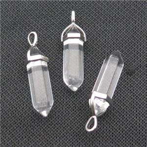Clear Glass Bullet Pendant, approx 8x30mm [GM18986]