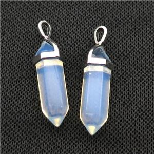 White Opalite Bullet Pendant, approx 8x30mm [GM18987]