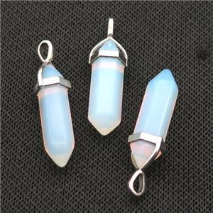 White Opalite Bullet Pendant, approx 8x30mm [GM18988]