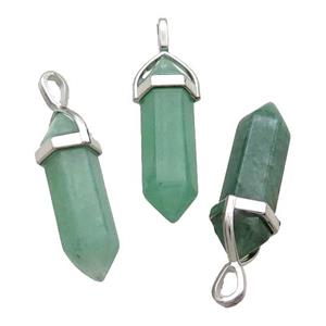 Natural Green Aventurine Bullet Pendant, approx 8x30mm [GM18996]