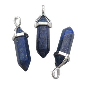Natural Blue Lapis Lazuli Bullet Pendant, approx 8x30mm [GM19003]