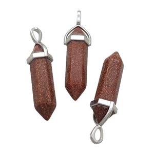 Gold Sandstone Bullet Pendant, approx 8x30mm [GM19007]