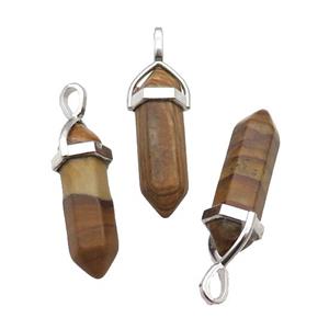 Natural Picture Jasper Bullet Pendant, approx 8x30mm [GM19012]