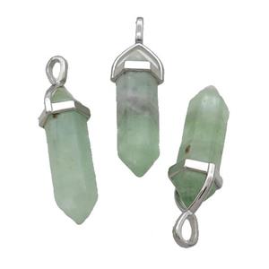 Natural Green Fluorite Bullet Pendant, approx 8x30mm [GM19016]