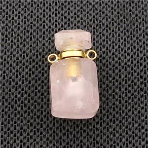 Natural Rose Quartz Perfume Bottle Pendant Pink, approx 10-18mm [GM19023]