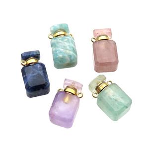 Natural Gemstone Perfume Bottle Pendant Mixed, approx 10-18mm [GM19030]