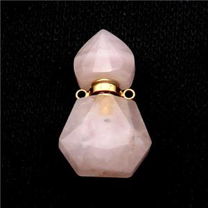 Natural Rose Quartz Perfume Bottle Pendant Pink, approx 16-27mm [GM19036]