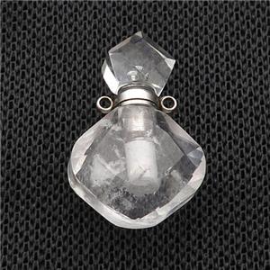 Crystal Quartz Perfume Bottle Pendant, approx 17-26mm [GM19039]