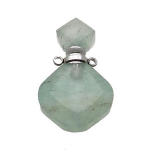 Natural Green Strawberry Quartz Perfume Bottle Pendant, approx 17-26mm [GM19046]